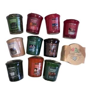 Yankee Candles Lot of 11 Votives Holiday Scents Christmas Fall